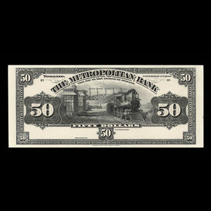 Canada, Metropolitan Bank (The), 50 dollars : November 5, 1909