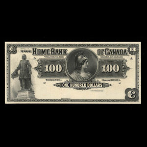 Canada, Home Bank of Canada, 100 dollars : March 2, 1914