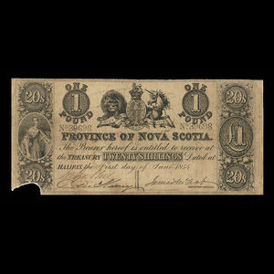 Canada, Province of Nova Scotia, 1 pound : June 1, 1854