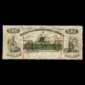 Canada, Bank of British North America, 2 dollars : January 2, 1860
