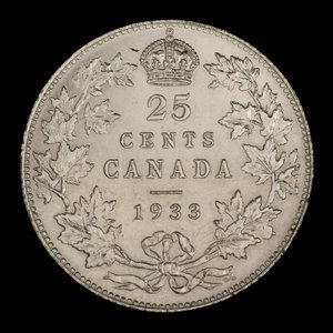 Canada, George V, 25 cents : 1933
