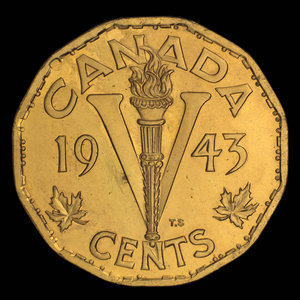 Canada, George VI, 5 cents : 1943