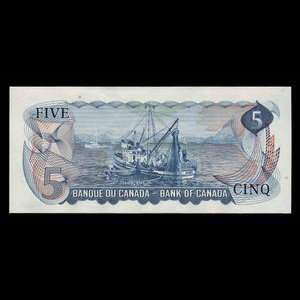 Canada, Bank of Canada, 5 dollars : 1972