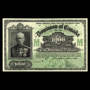 Canada, Dominion of Canada, 1,000 dollars : January 2, 1924