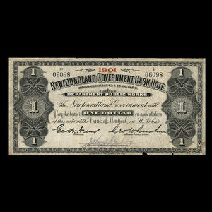Canada, Newfoundland - Department of Public Works, 1 dollar : 1901