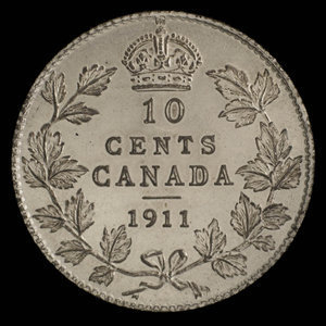 Canada, George V, 10 cents : 1911