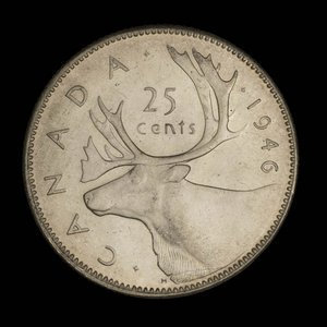 Canada, George VI, 25 cents : 1946