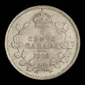 Canada, George V, 5 cents : 1916