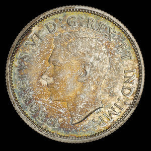 Canada, George VI, 25 cents : 1938