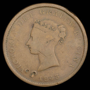 Canada, Province of New Brunswick, 1 penny : 1843