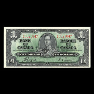 Canada, Bank of Canada, 1 dollar : January 2, 1937