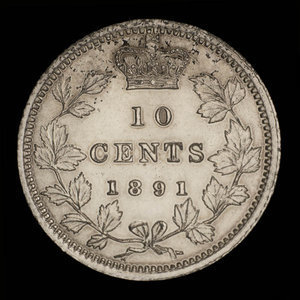 Canada, Victoria, 10 cents : 1891