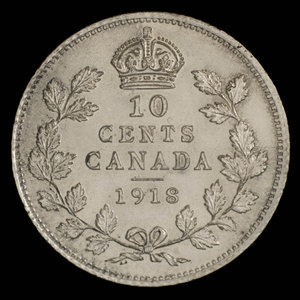 Canada, George V, 10 cents : 1918
