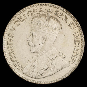 Canada, George V, 25 cents : 1917