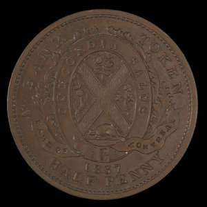 Canada, Bank of Montreal, 1/2 penny : 1837