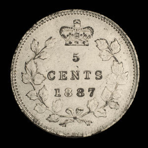 Canada, Victoria, 5 cents : 1887