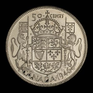 Canada, George VI, 50 cents : 1946