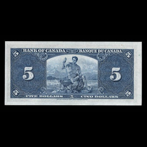 Canada, Bank of Canada, 5 dollars : January 2, 1937