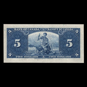 Canada, Bank of Canada, 5 dollars : January 2, 1937
