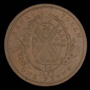 Canada, Bank of Montreal, 1 penny : 1837