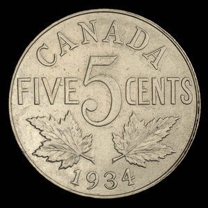 Canada, George V, 5 cents : 1934