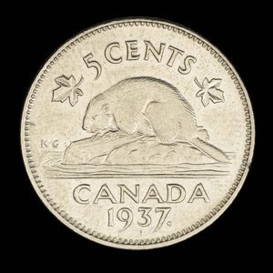 Canada, George VI, 5 cents : 1937