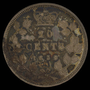 Canada, Victoria, 20 cents : 1858