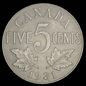 Canada, George V, 5 cents : 1931