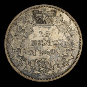 Canada, Victoria, 20 cents : 1858