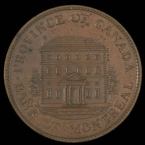 Canada, Bank of Montreal, 1/2 penny : 1845