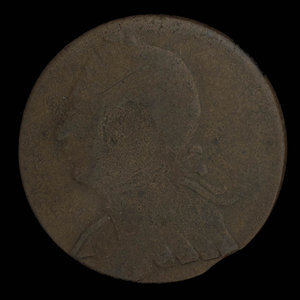 Canada, unknown, 1/2 penny : 1838