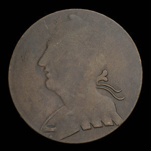 Canada, unknown, 1/2 penny : 1838