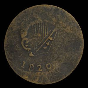 Canada, unknown, 1/2 penny : 1820