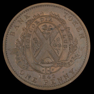 Canada, Bank of Montreal, 1 penny : 1842