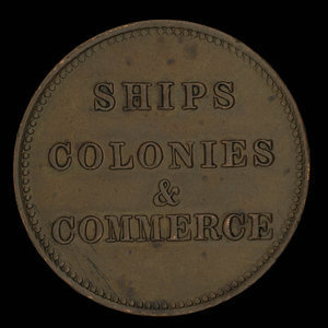 Canada, unknown, 1/2 penny : 1835