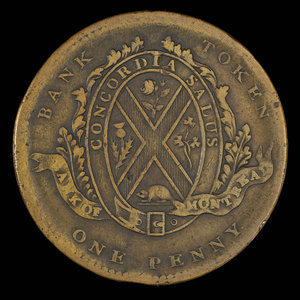 Canada, Bank of Montreal, 1 penny : 1838