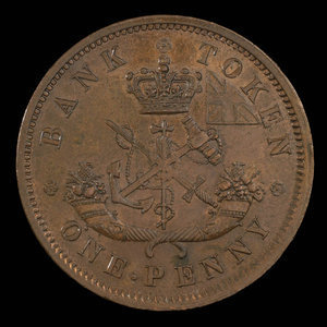 Canada, Bank of Upper Canada (York), 1 penny : 1854