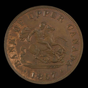 Canada, Bank of Upper Canada (York), 1/2 penny : 1857