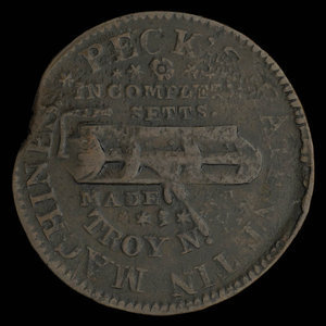 Canada, unknown, 1/2 penny : 1838