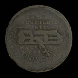 Canada, unknown, 1/2 penny : 1838