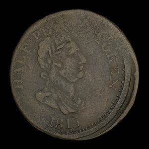 Canada, unknown, 1/2 penny : 1815