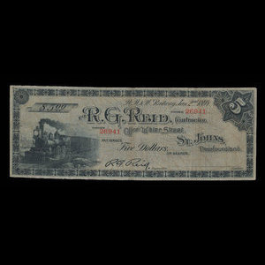Canada, R.G. Reid, 5 dollars : January 2, 1894
