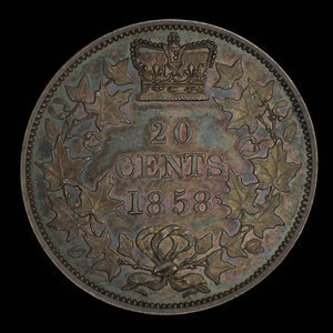 Canada, Victoria, 20 cents : 1858