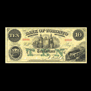 Canada, Bank of Toronto (The), 10 dollars : July 1, 1887