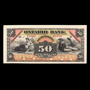 Canada, Ontario Bank, 50 dollars : June 1, 1888