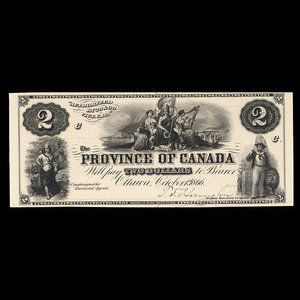 Canada, Province of Canada, 2 dollars : October 1, 1866