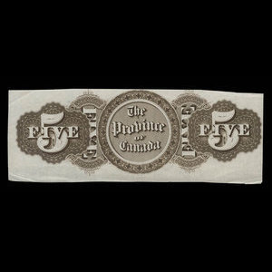 Canada, Province of Canada, 5 dollars : 1866
