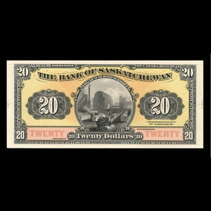 Canada, Bank of Saskatchewan, 20 dollars : May 30, 1913