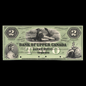 Canada, Bank of Upper Canada (York), 2 dollars : 1861