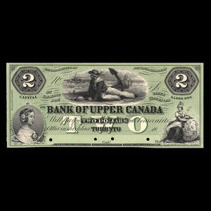 Canada, Bank of Upper Canada (York), 2 dollars : 1861
